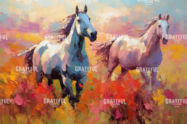 Wild Horses in Field