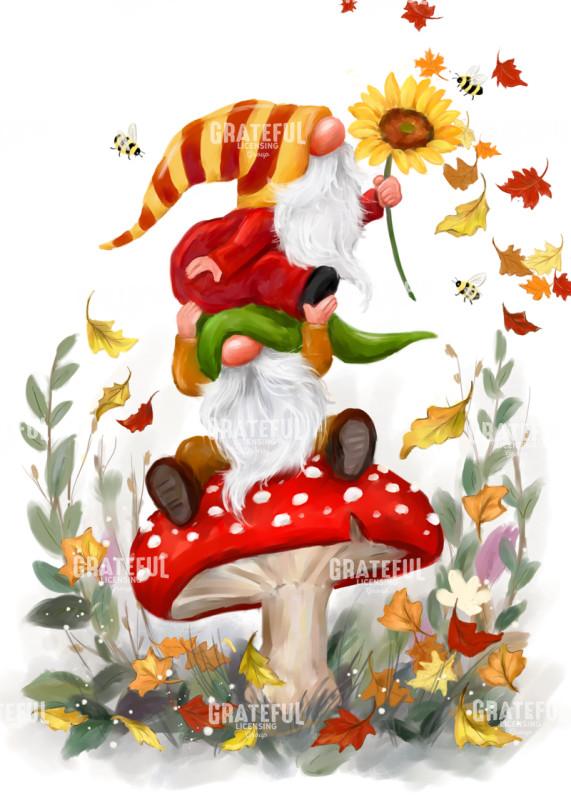 Two Gnomes on Mushroom