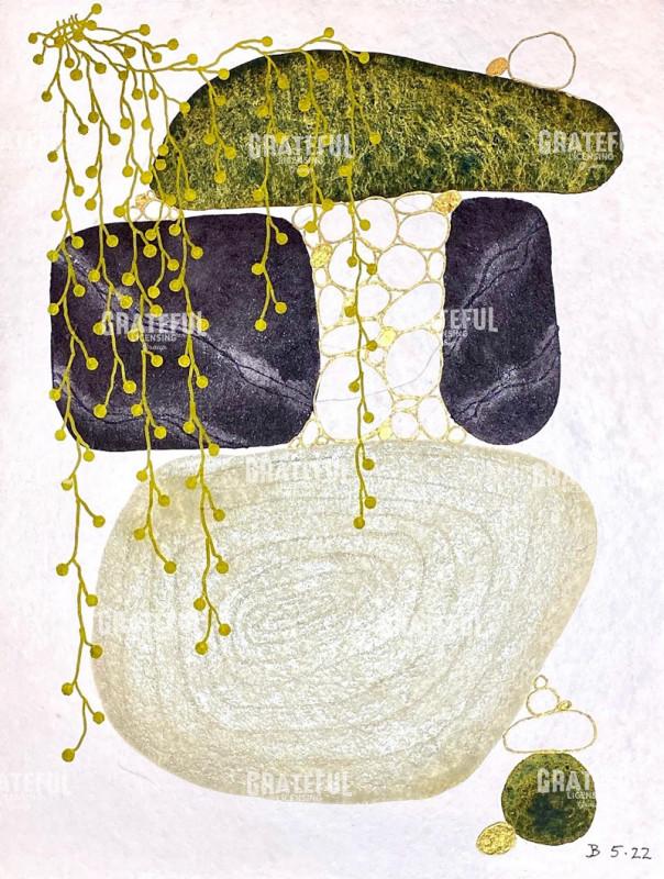 Mossy Stones with Pink