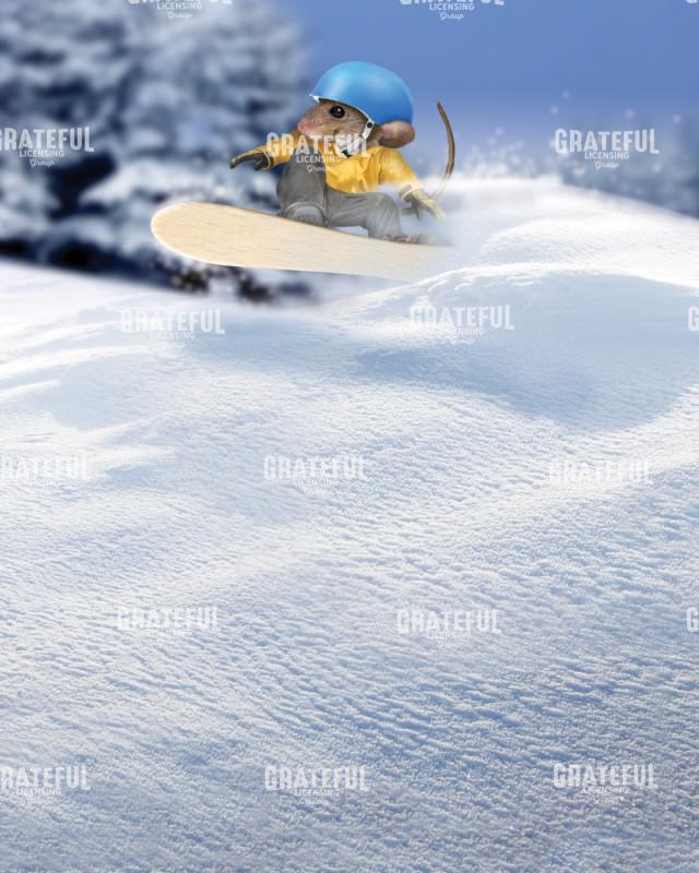 Mouse snowboarding