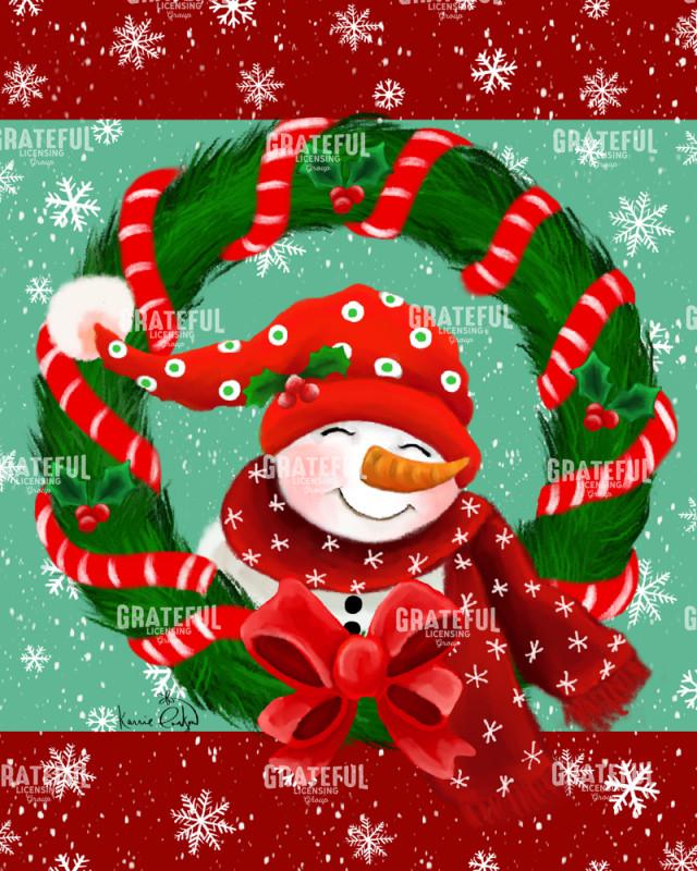 Snowman Wreath Smile