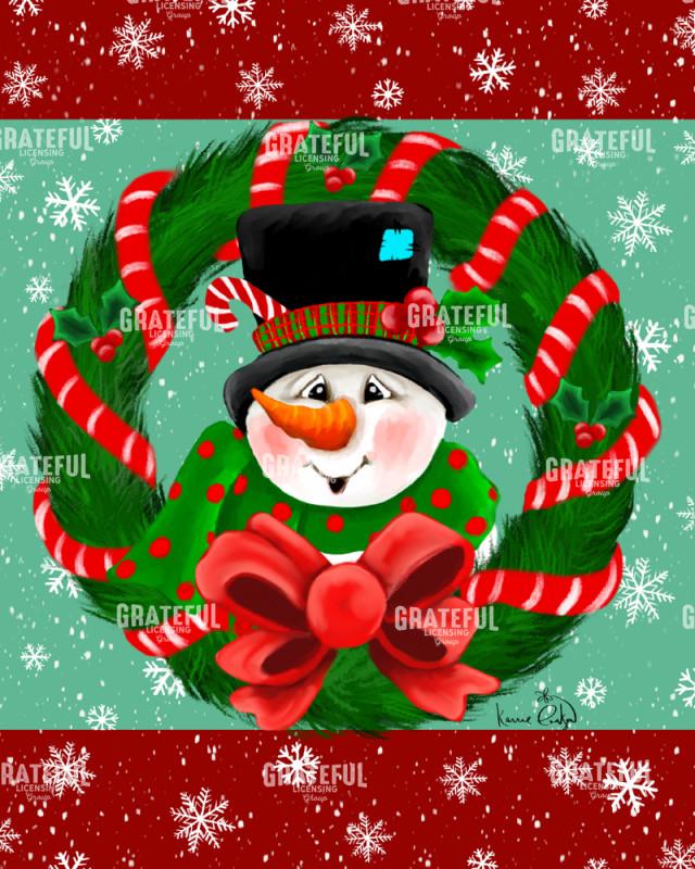 Top Hat Snowman Wreath