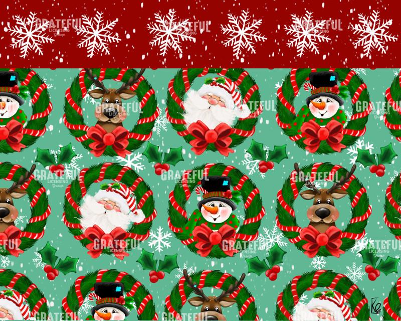 Wreath Large Pattern with snowflake border