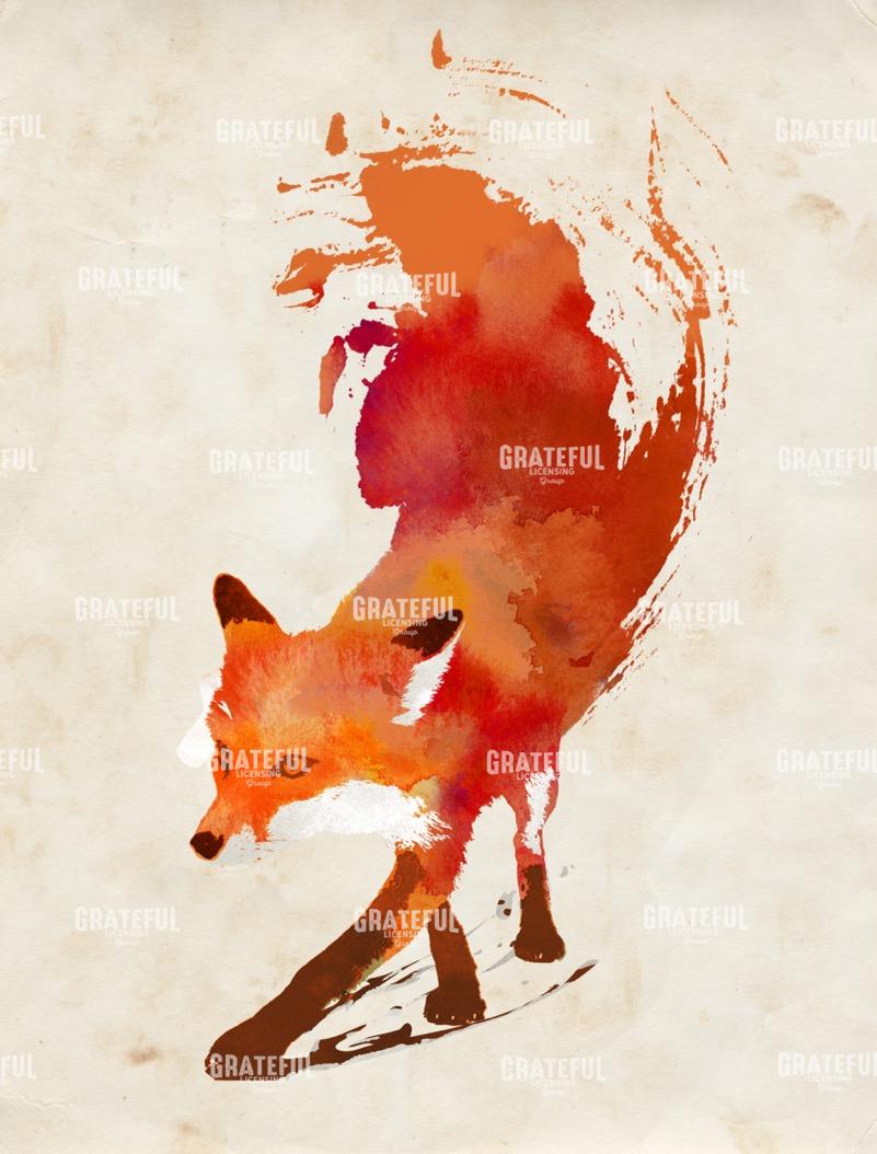 Modern watercolor fox