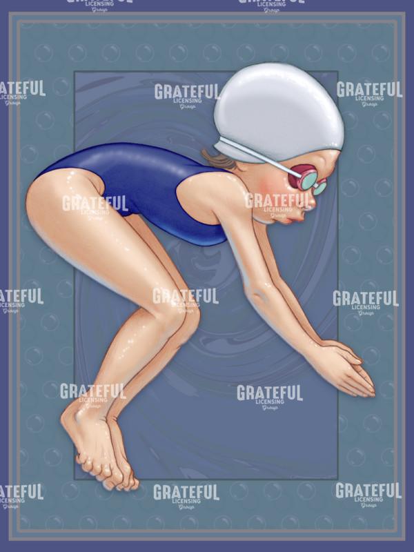 swimmer color teal