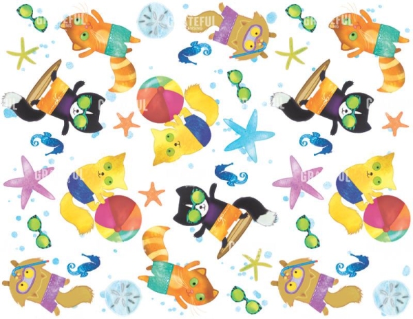 Beach Cats Pattern