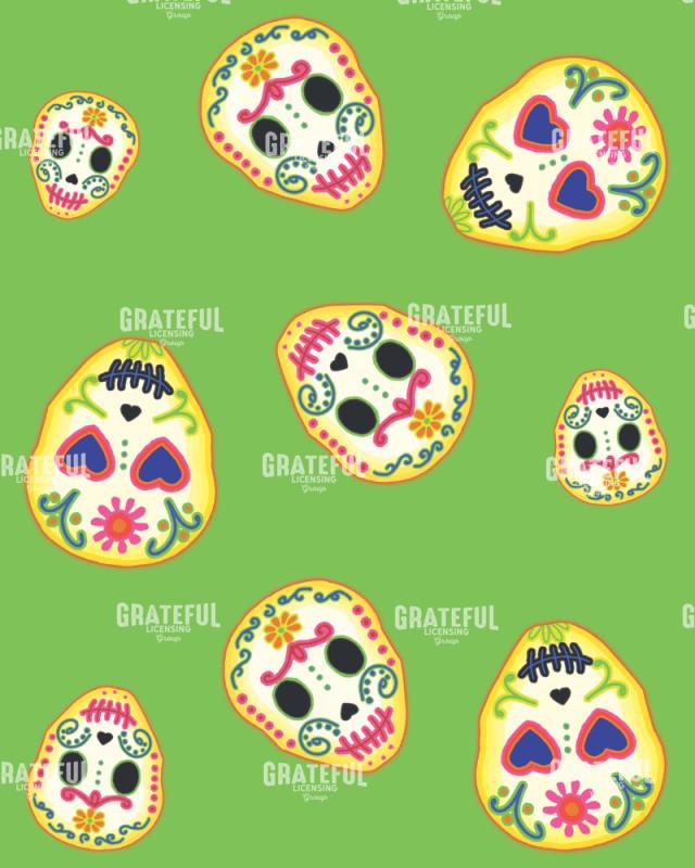 Sugar Skulls Pattern electric green