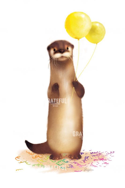 Otter with Balloons 2