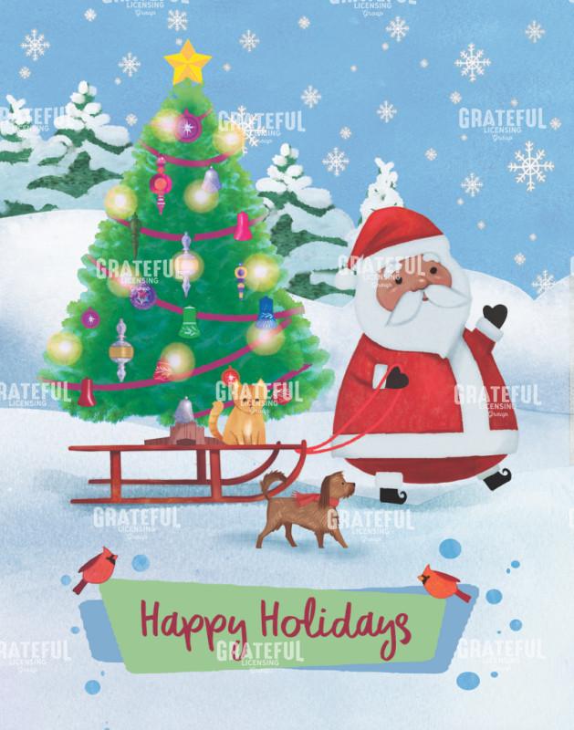 Ethnic Santa Tree Sled