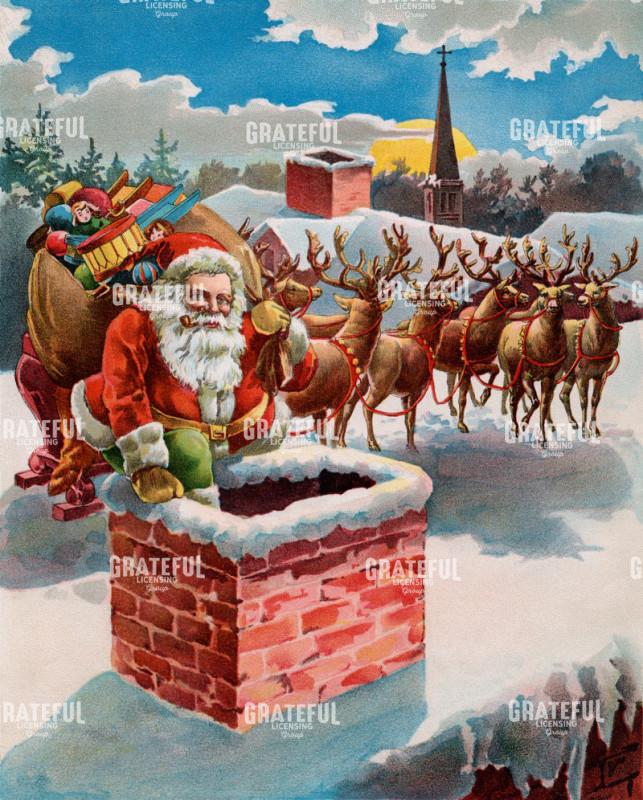 Santa Coming Down Chimney