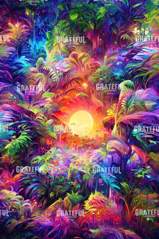 Psychedelic Jungle Sunset