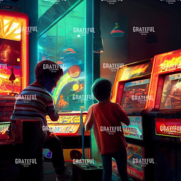 Kids Play at the Arcade