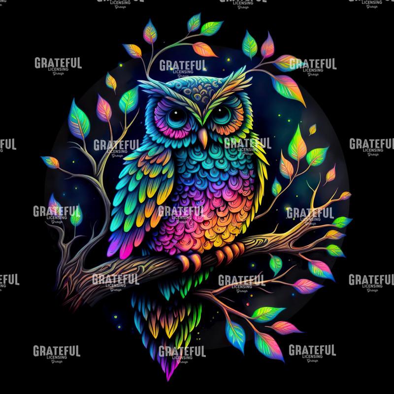 Cosmic Clouds Owl 4k