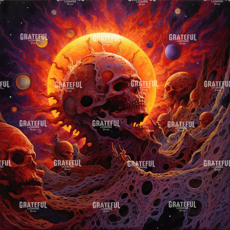 Psychedelic Landscape skulls