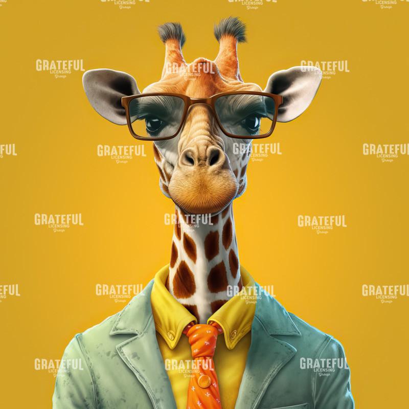 Giraffe in Glasses Fine Art