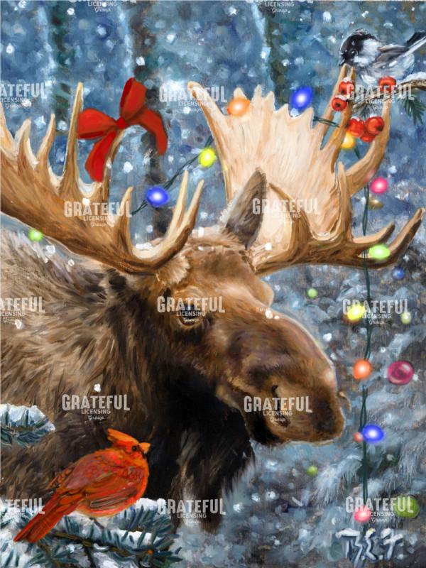 Cardinal Moose and Chickadee NO TEXT