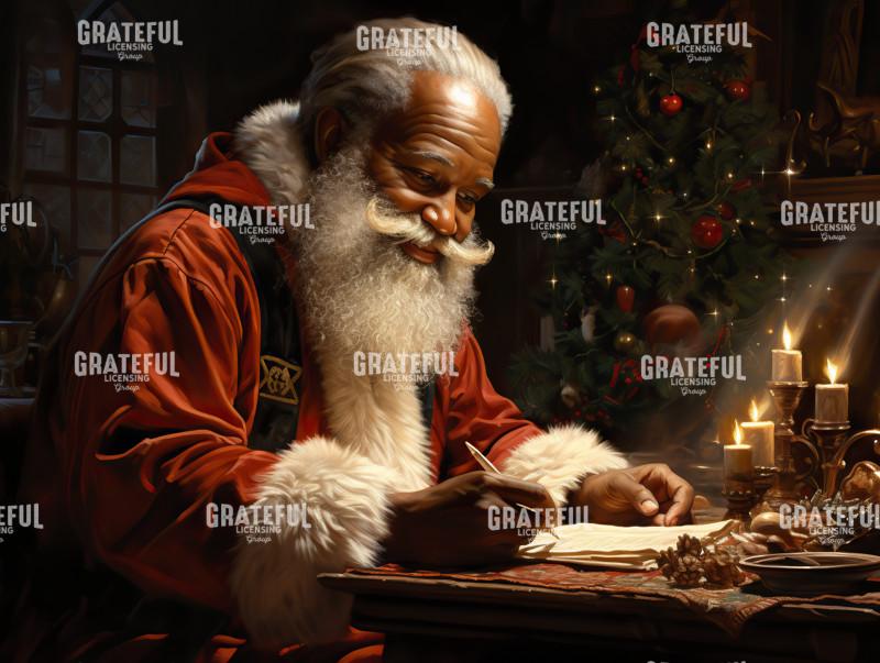 Black Santa Checking his List