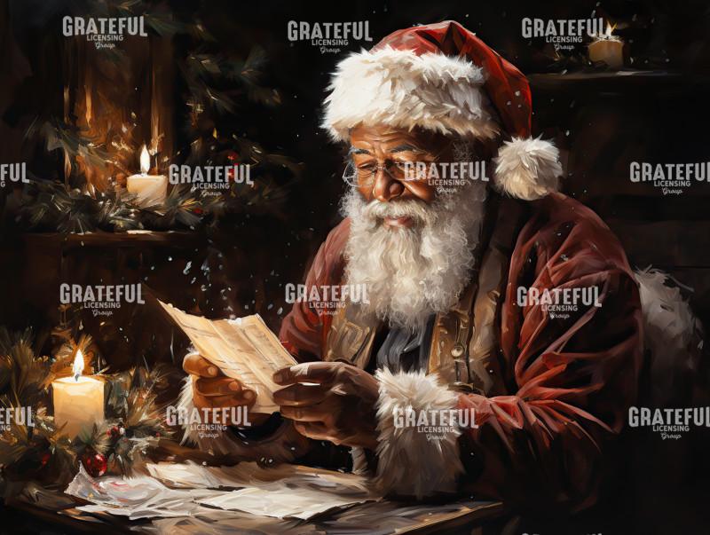 Black Santa Reading a Letter 2