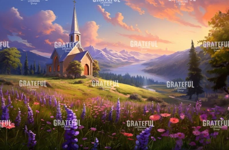 Church Blooming with Flowers