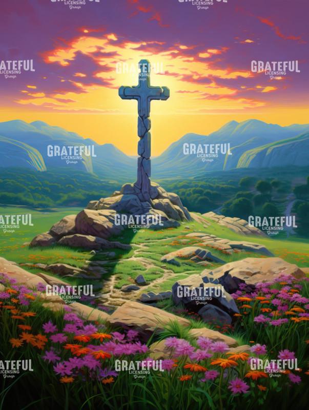 Cross against Purple Skies