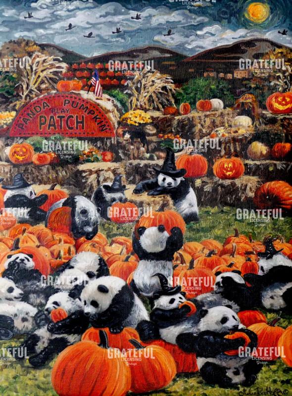 Pandas at a Pumpkin Patch