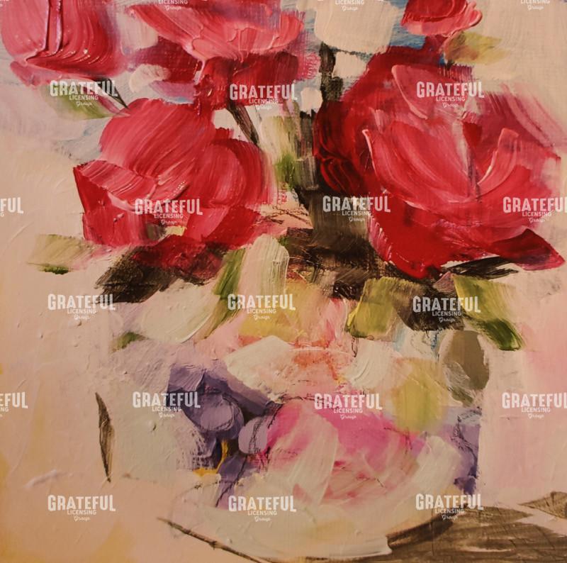 Red White Roses Abstract Red Roses Abstract - Grateful Art Licensing