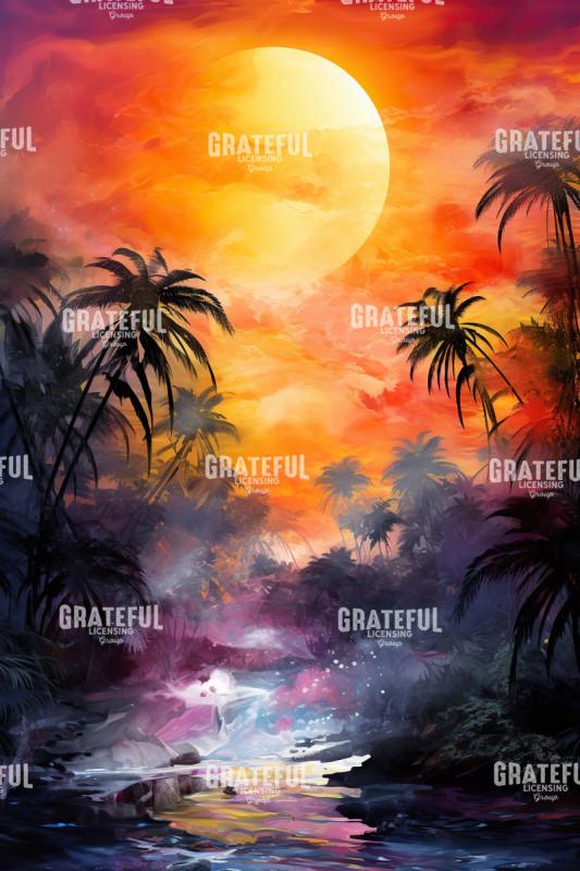 Jungle Sunset Abstract Rough