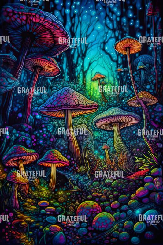 Psychedelic Mushroom Forest