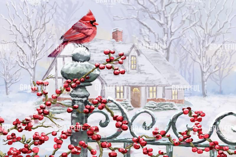 Christmas Cardinal on Post