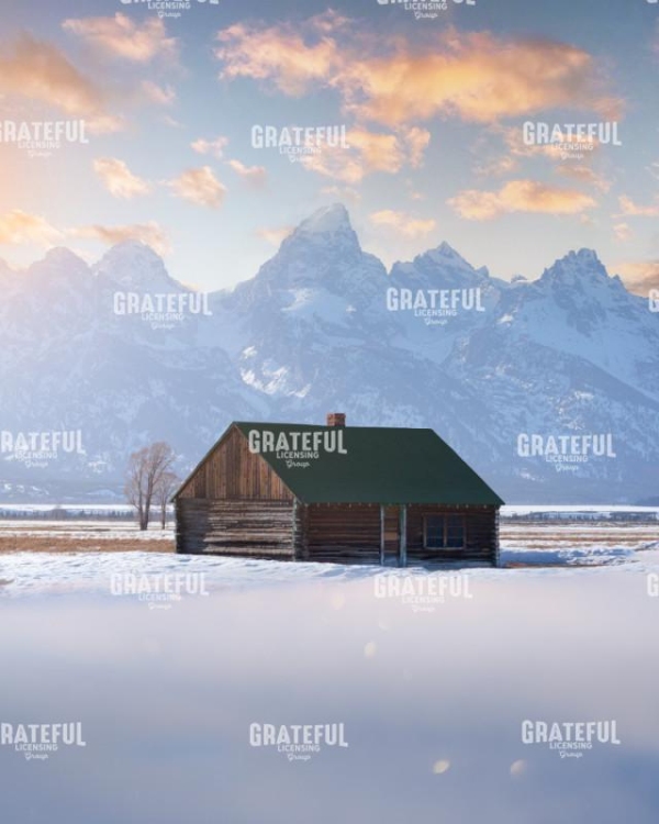 Cabin in the Snowy Tetons