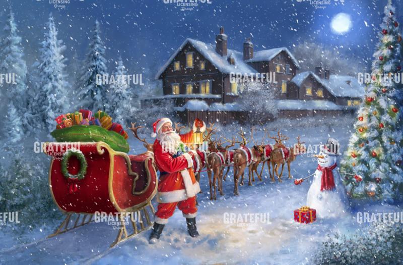 Santa & Reindeer on Christmas Eve