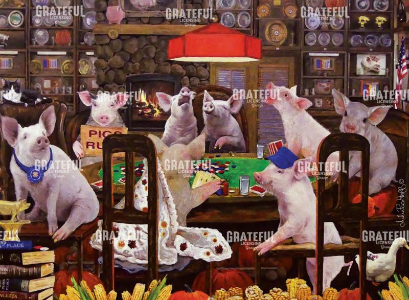 Pigs Playing Poker