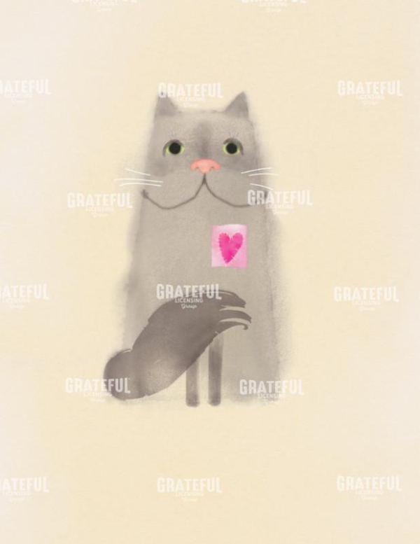 Pink Heart Cat
