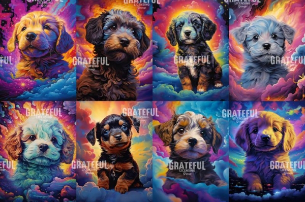 Cloudy Puppies Collage