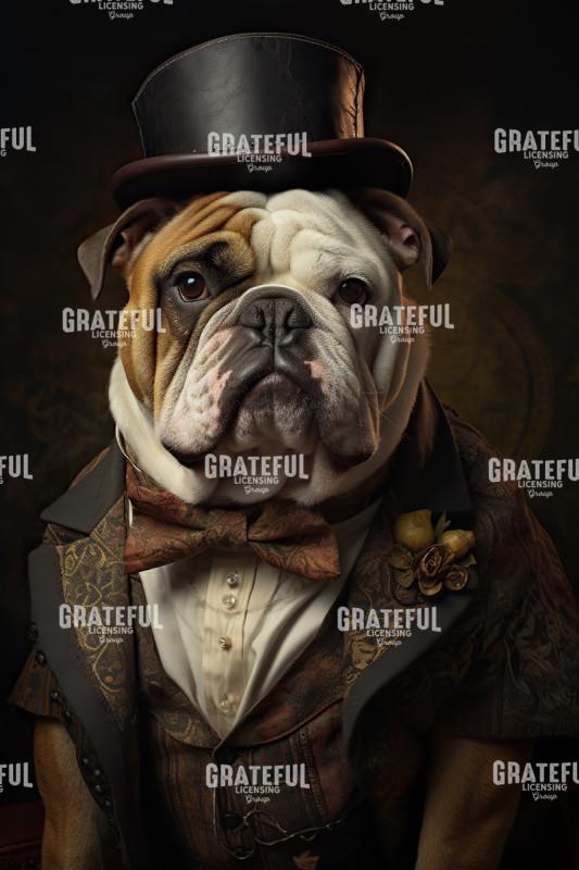 Bulldog in a Top Hat