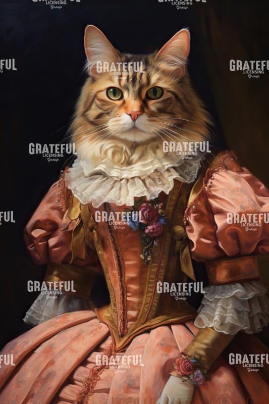 Cat in an Orange Dress