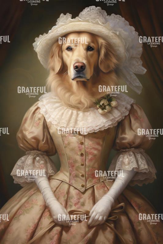 Golden Retriever with a Hat