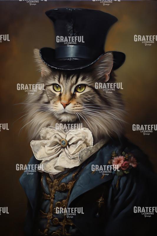 Maine Coon Cat in a Top Hat