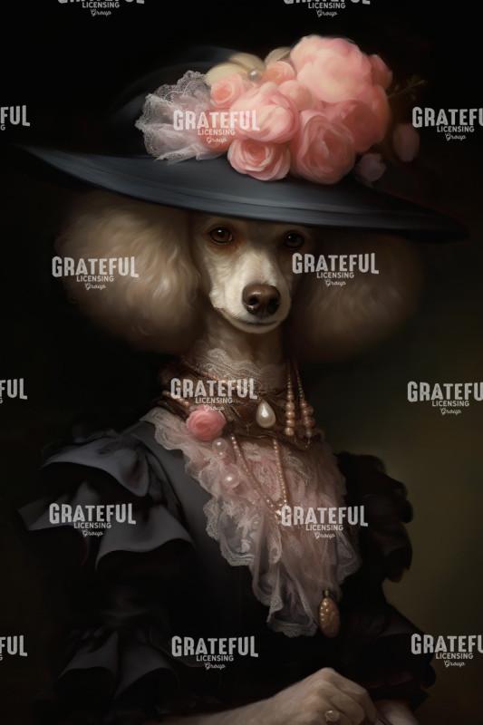 Poodle in a Black Dress