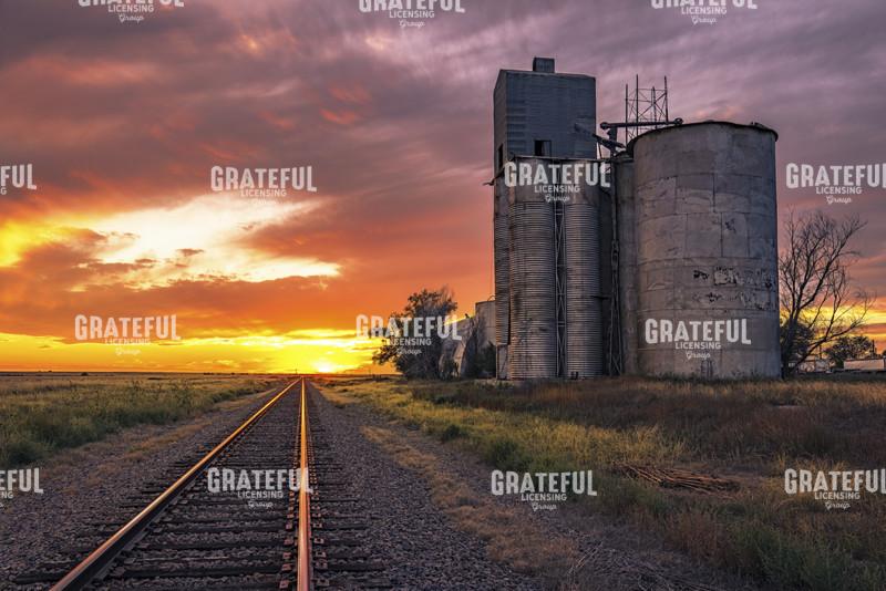 Sunset Over Kit Carson Grain Elevator