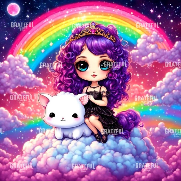 Rainbow Girl and Cat