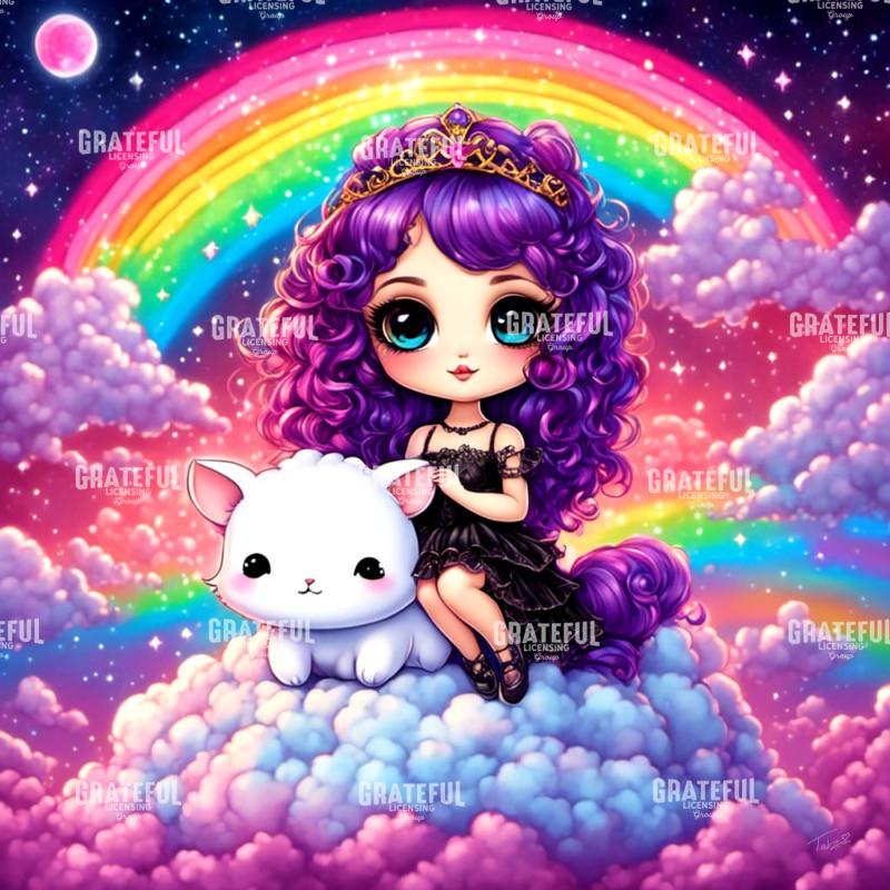 Rainbow Girl and Cat