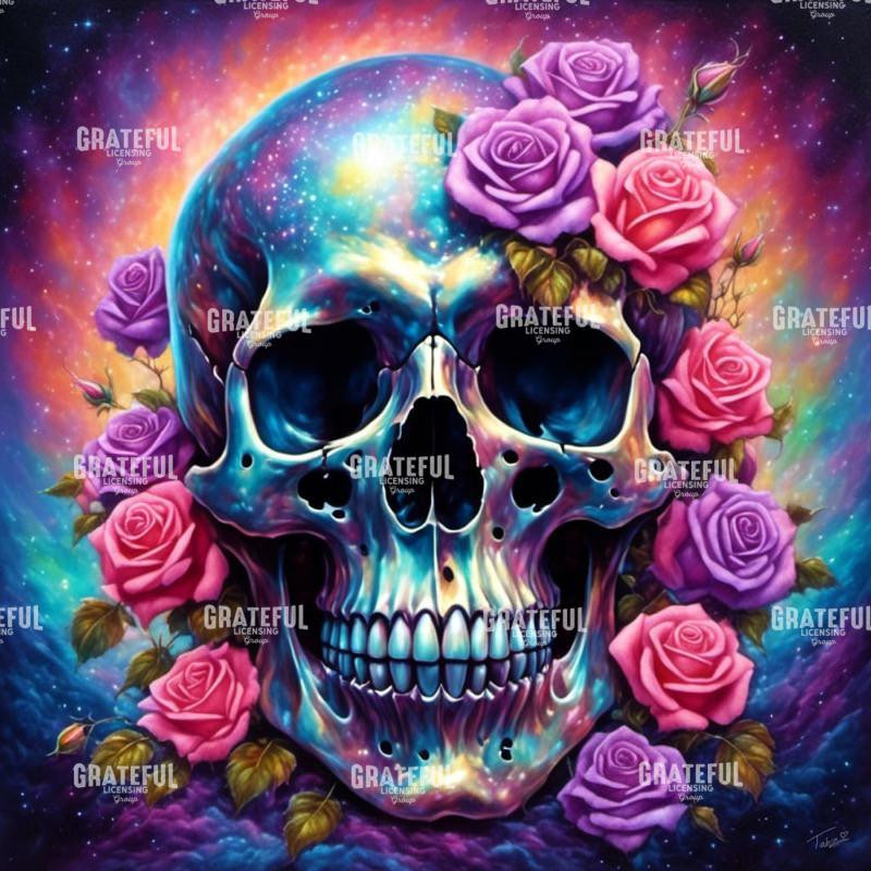 Holographic Skull and Roses