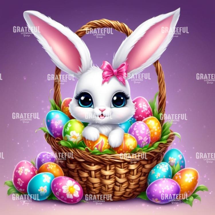 Cute Bunny in an Easter Basket