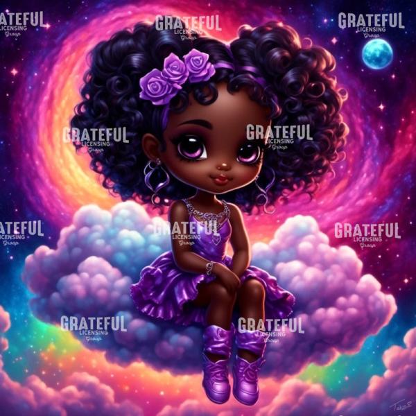 Rainbow Girl in Purple Boots