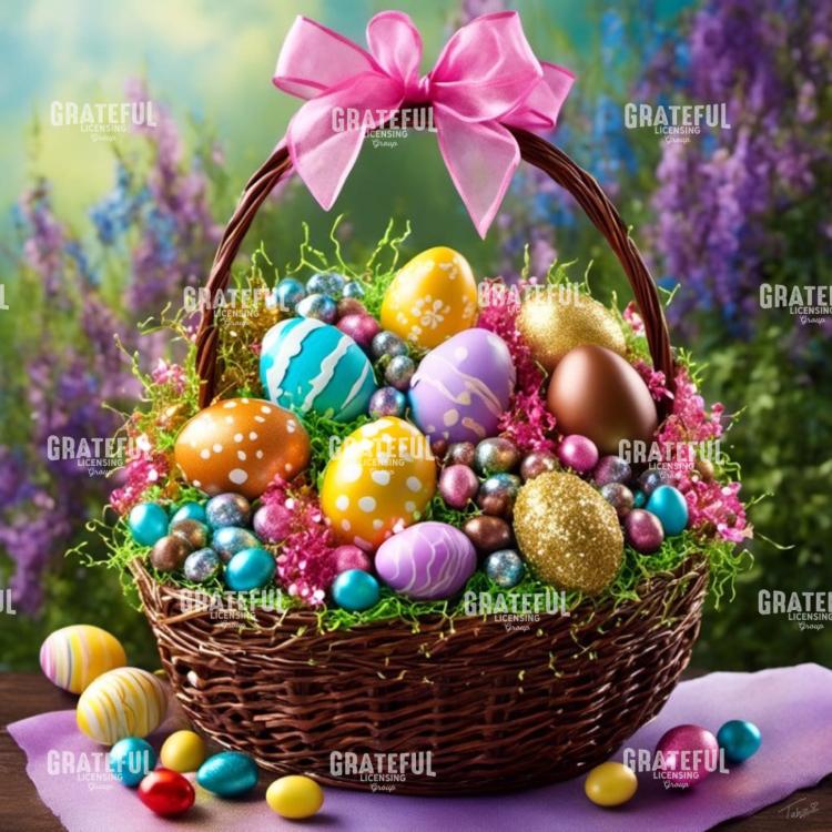 Pink Ribbon Easter Basket