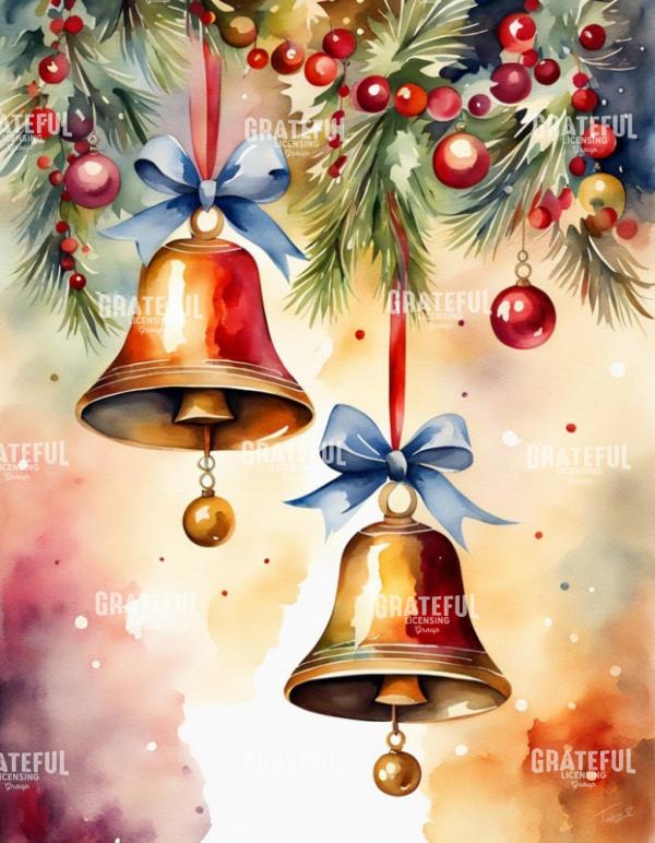 Watercolor Christmas Bells