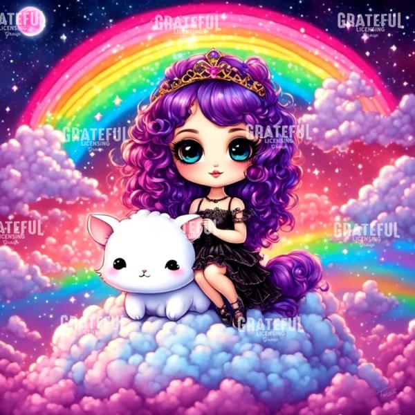 Rainbow Girl and Cat