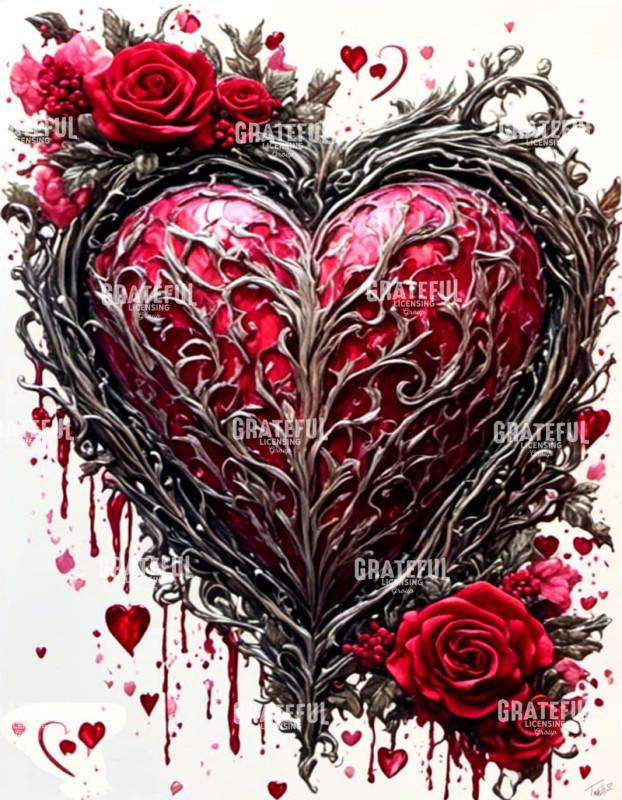 Valentine's Day Filigree Heart and Roses