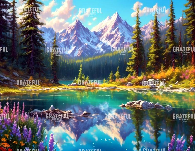 Summer Lake Landscape